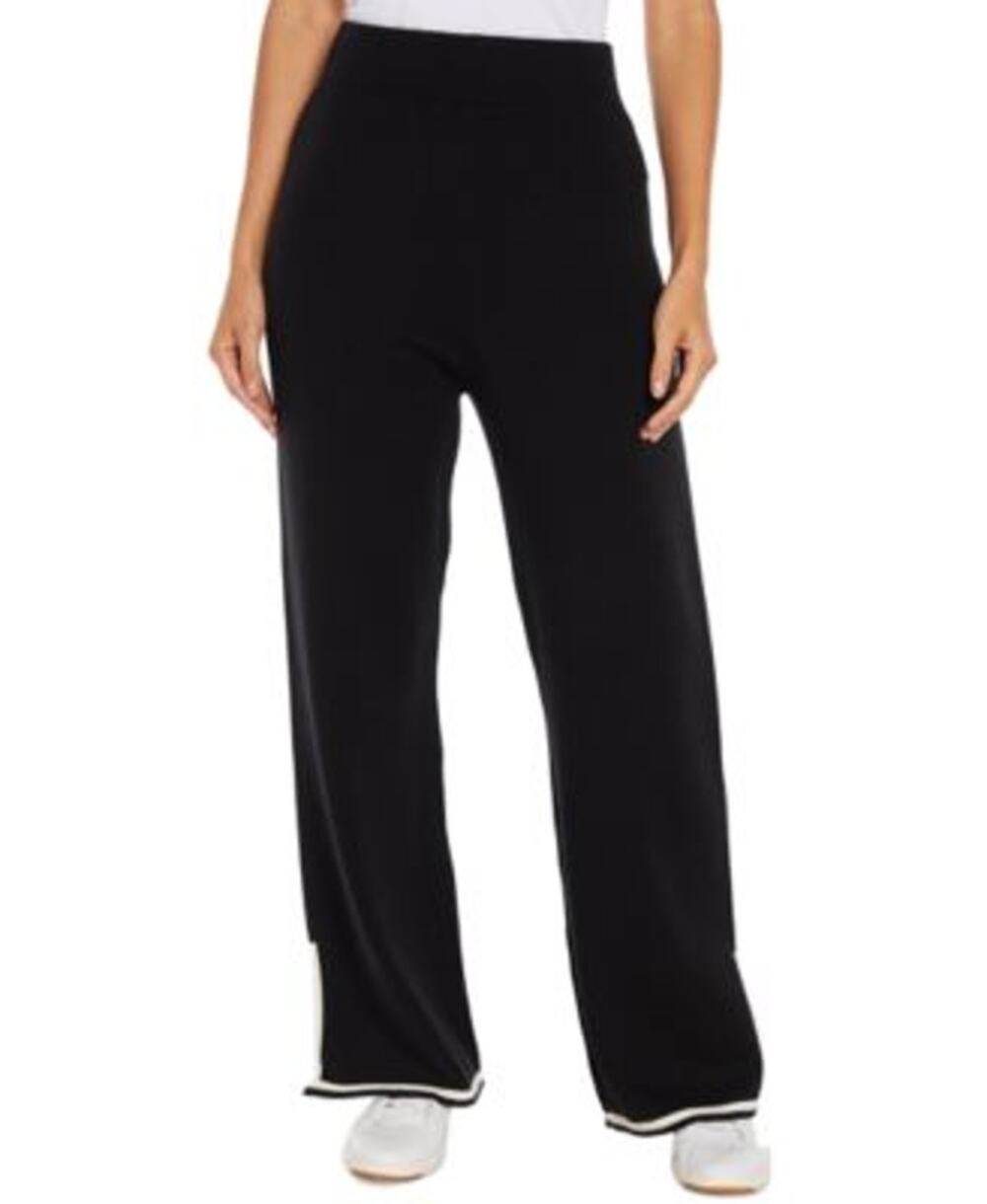 Three Dots Women's Hazel Solid-Color Pull-On Pants in Anthracite Black